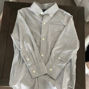 Gap kids boys size XS grey&white button down shirt
